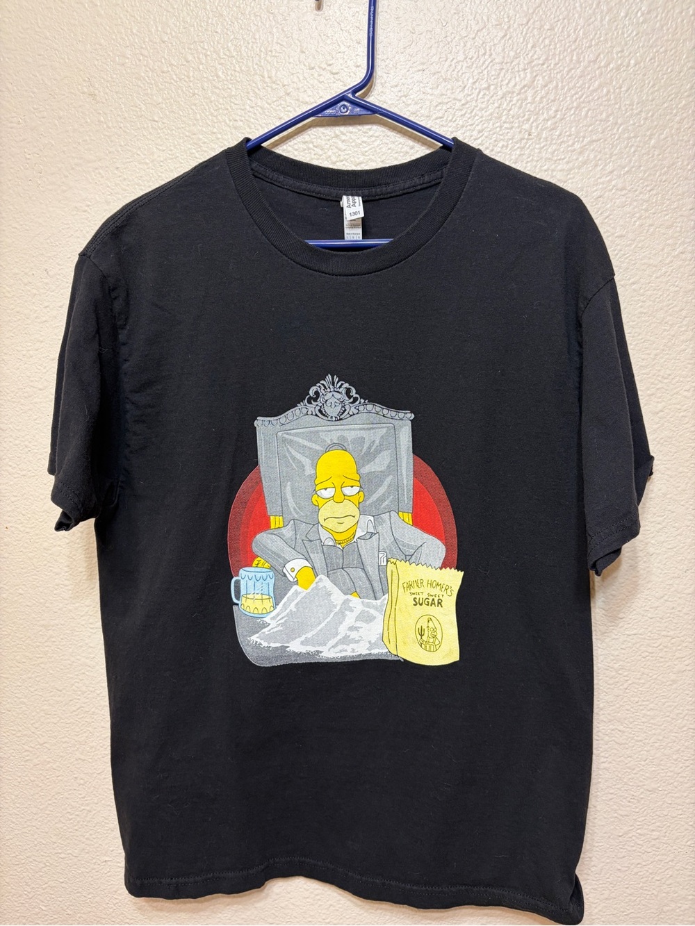 American Apparel Black Homer Simpson Graphic Tee